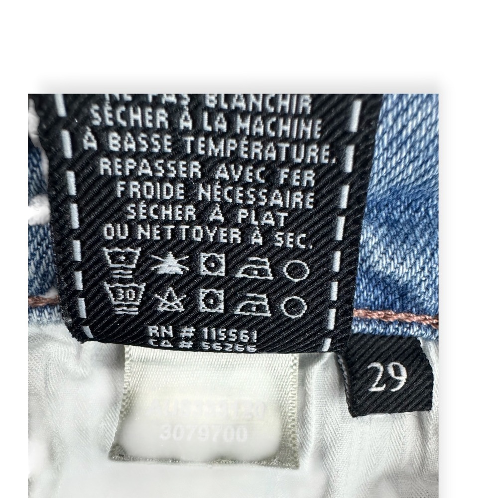 7 For All Mankind Luxe Vintage Edie Straight Leg Distressed Jeans Light Wash 29 - Picture 3 of 9